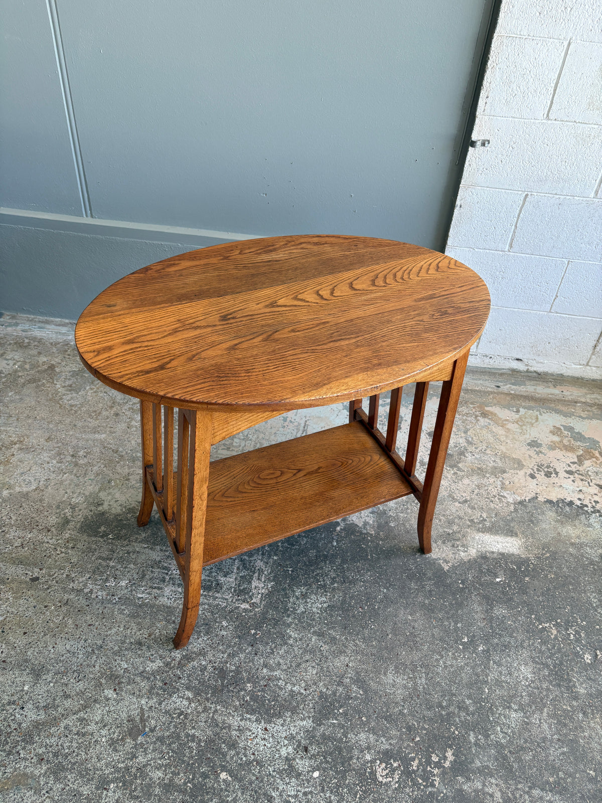 Oval Arts & Crafts Solid Oak End Table