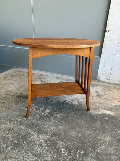 Oval Arts & Crafts Solid Oak End Table