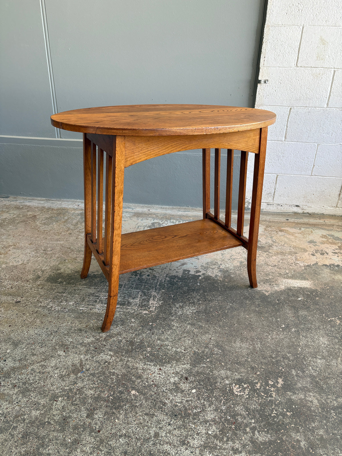 Oval Arts & Crafts Solid Oak End Table