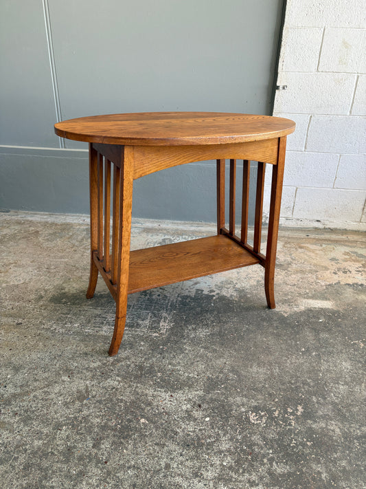 Oval Arts & Crafts Solid Oak End Table