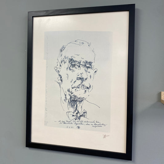 Portrait of Thomas Mann by Horst Janssen Print