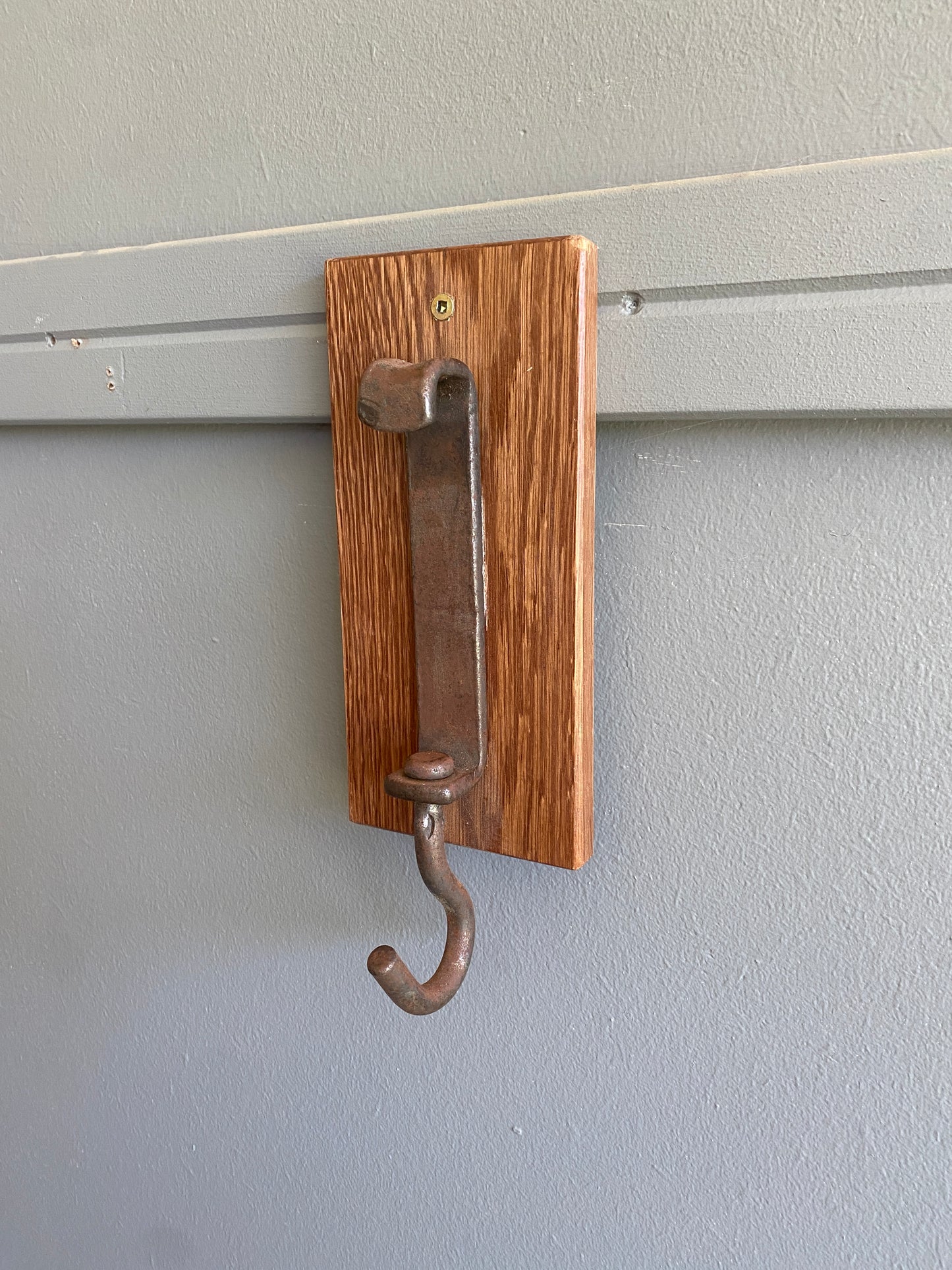 Reclaimed American Oak + Steel Coat Hook (Light)