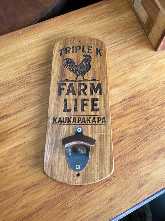 Reclaimed Kaukapakapa Cockerel Black Bottle Opener