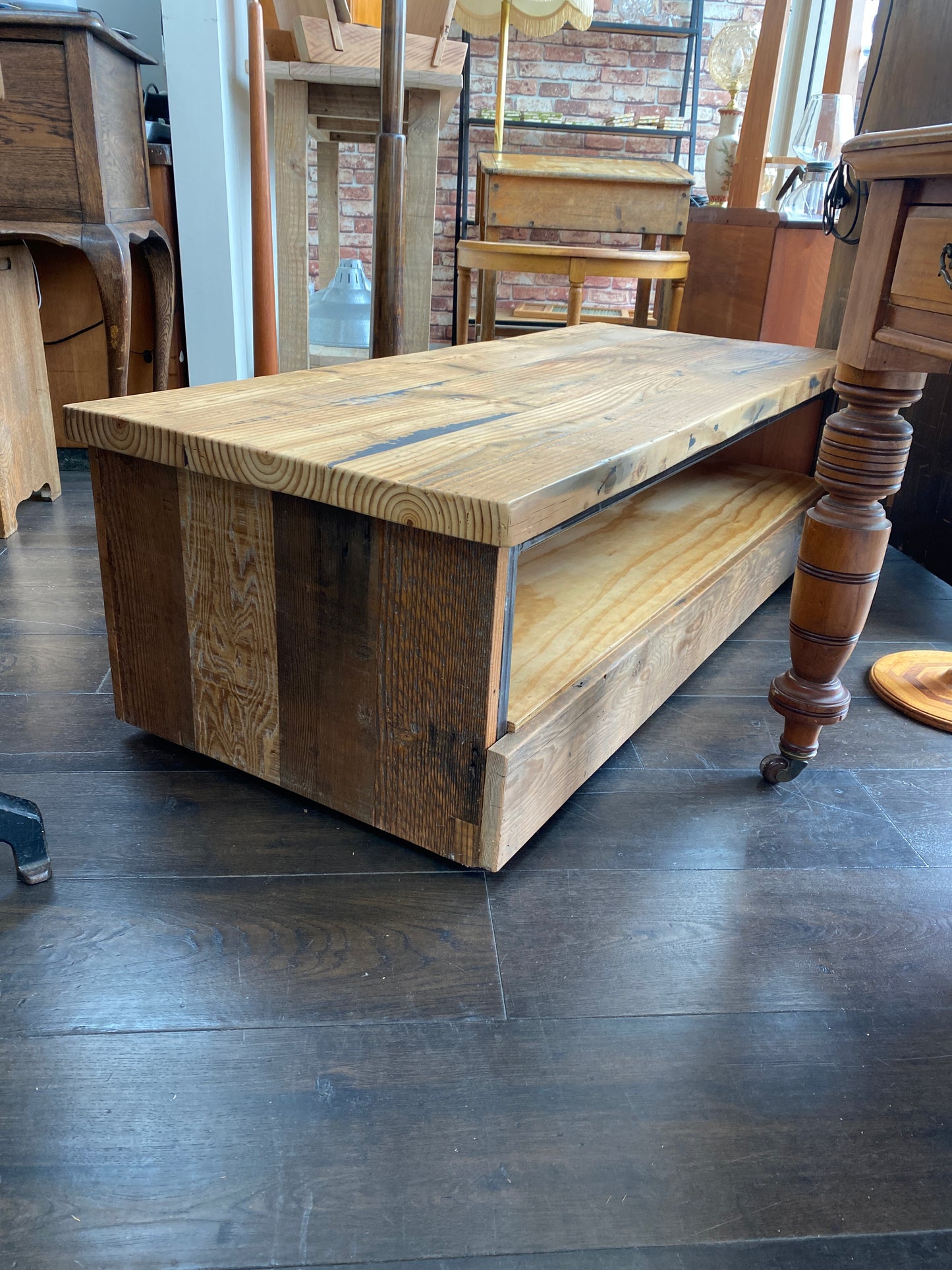 Reclaimed NZ Oregon & Steel Coffee Table/Unit