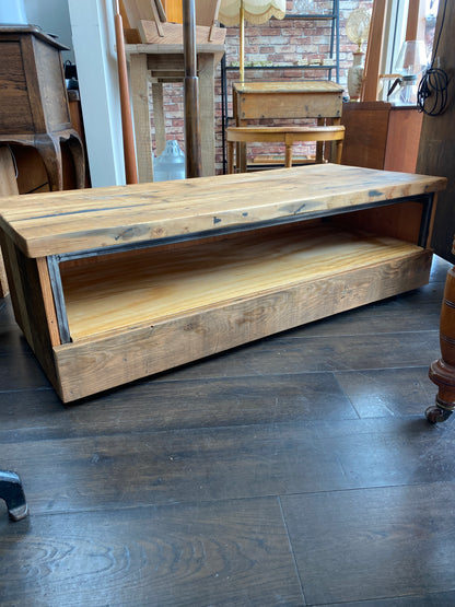 Reclaimed NZ Oregon & Steel Coffee Table/Unit