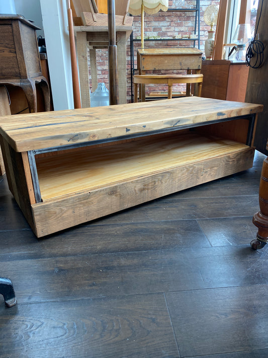 Reclaimed NZ Oregon & Steel Coffee Table/Unit