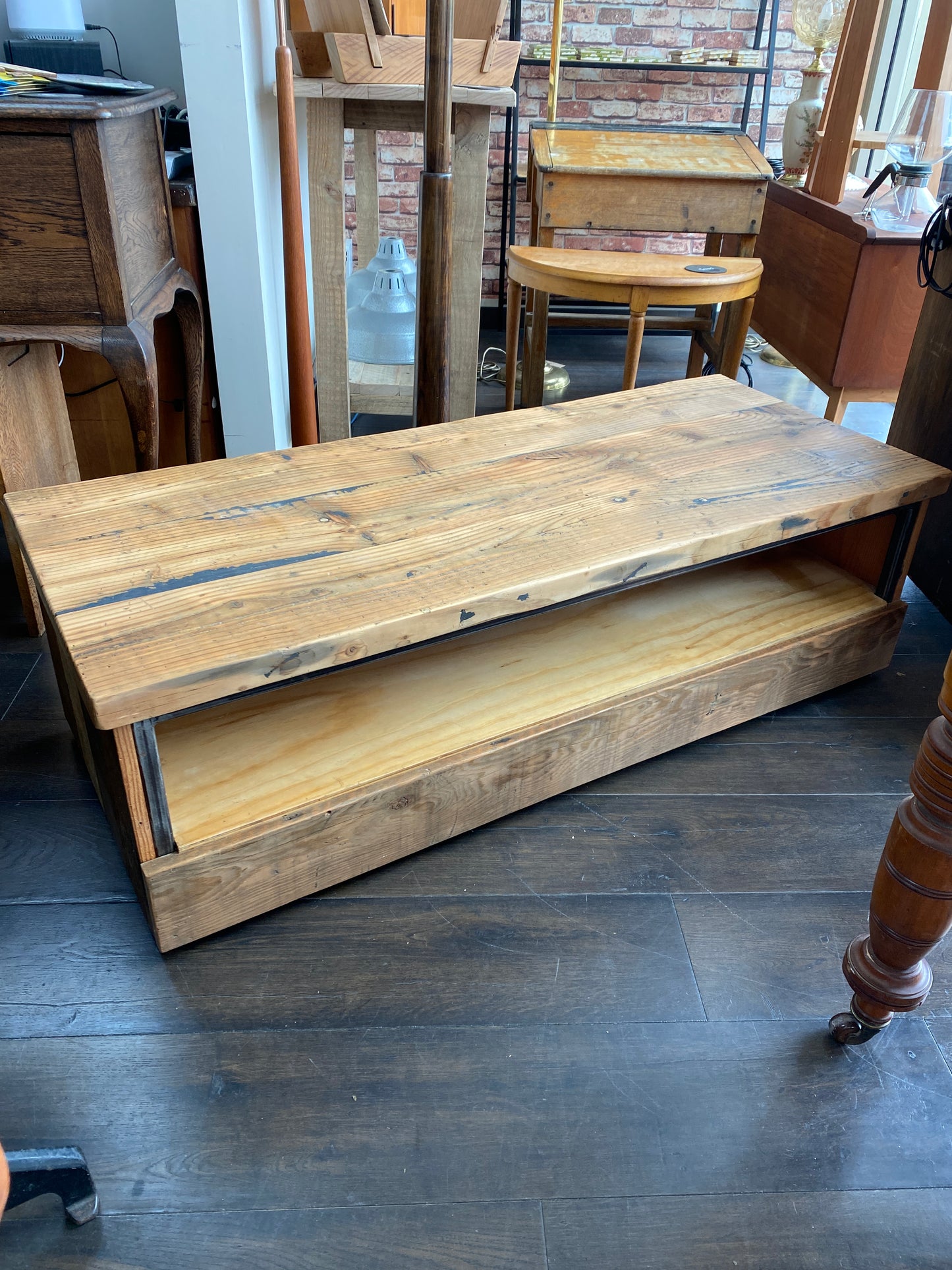 Reclaimed NZ Oregon & Steel Coffee Table/Unit