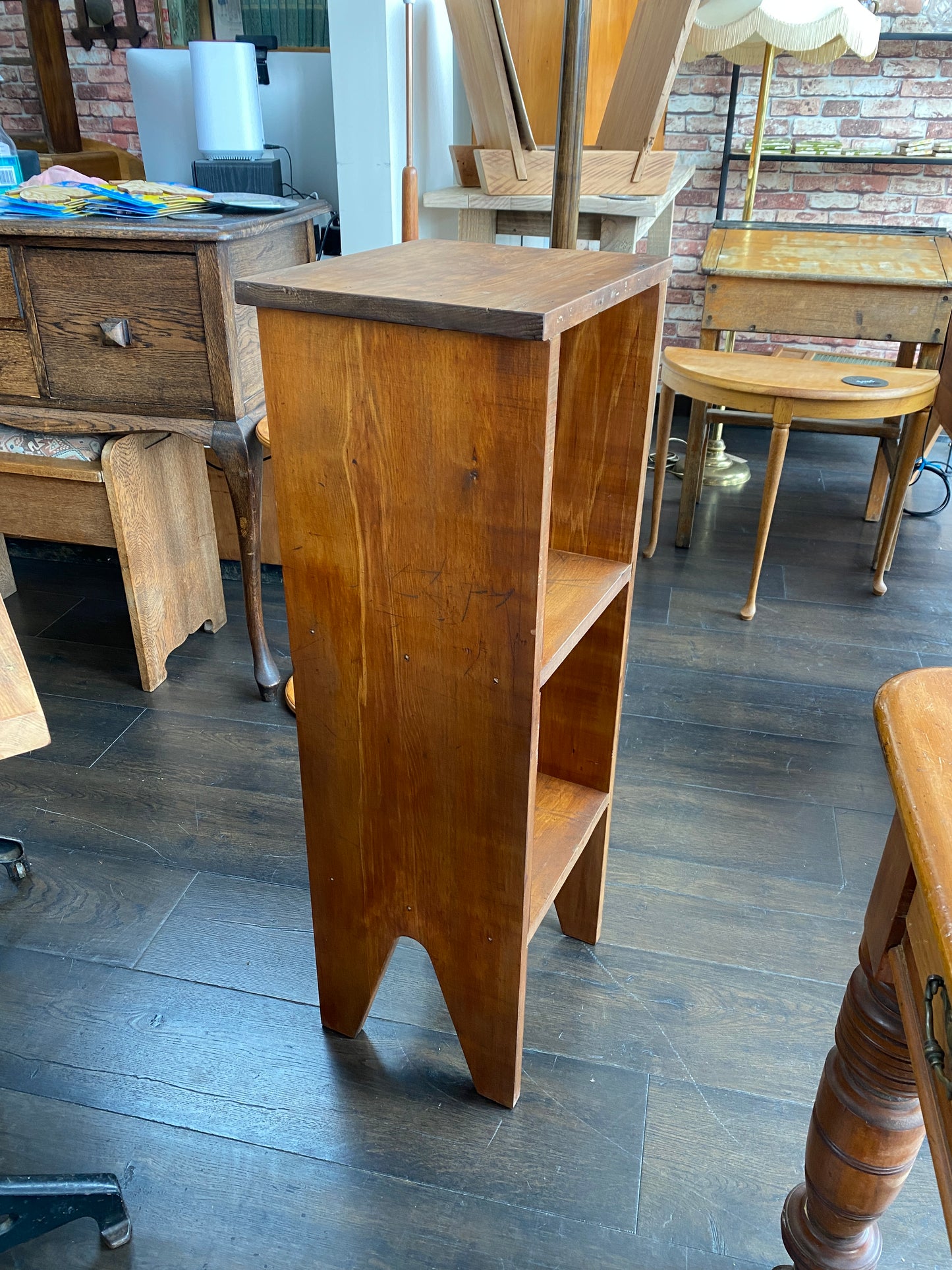 Reclaimed NZ Rimu Arts & Crafts Style Bookcase/Plant Table