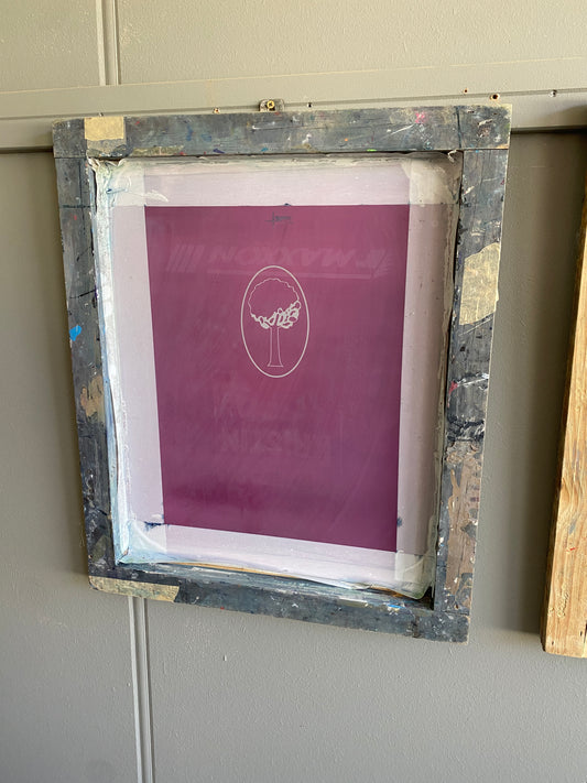 Reclaimed Pink Tree Screen Printing Screen