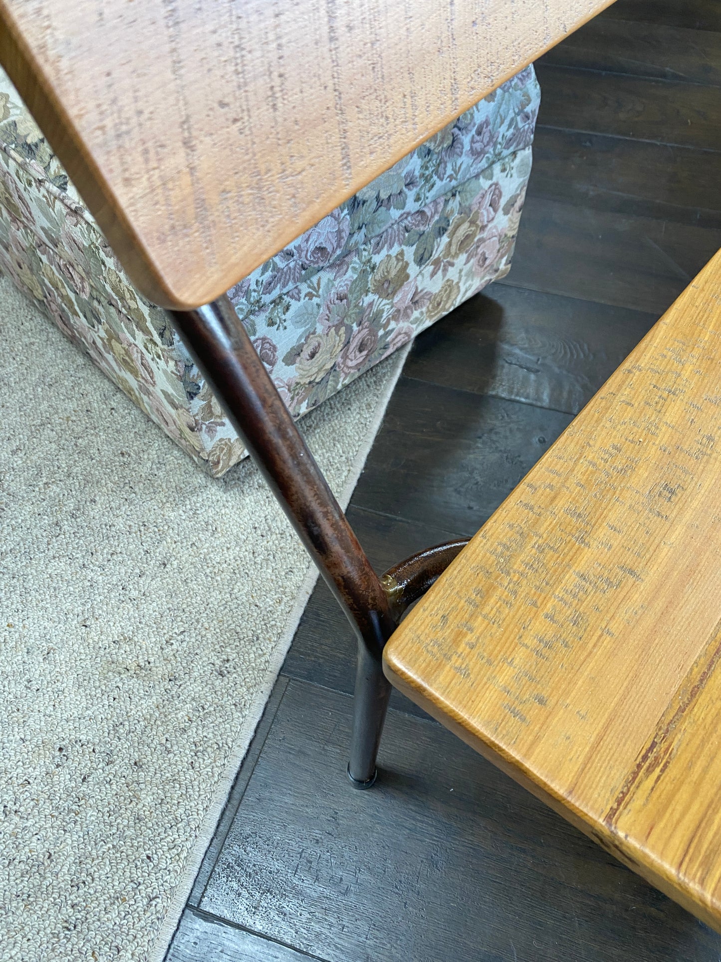 Reclaimed Rimu & Steel Bench - Bayswater