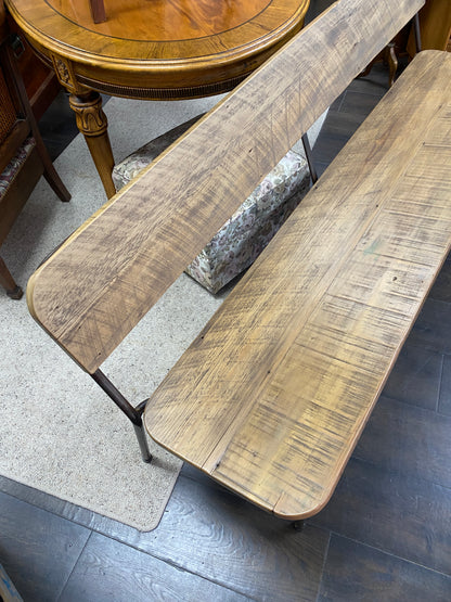Reclaimed Rimu & Steel Bench - Riverhead