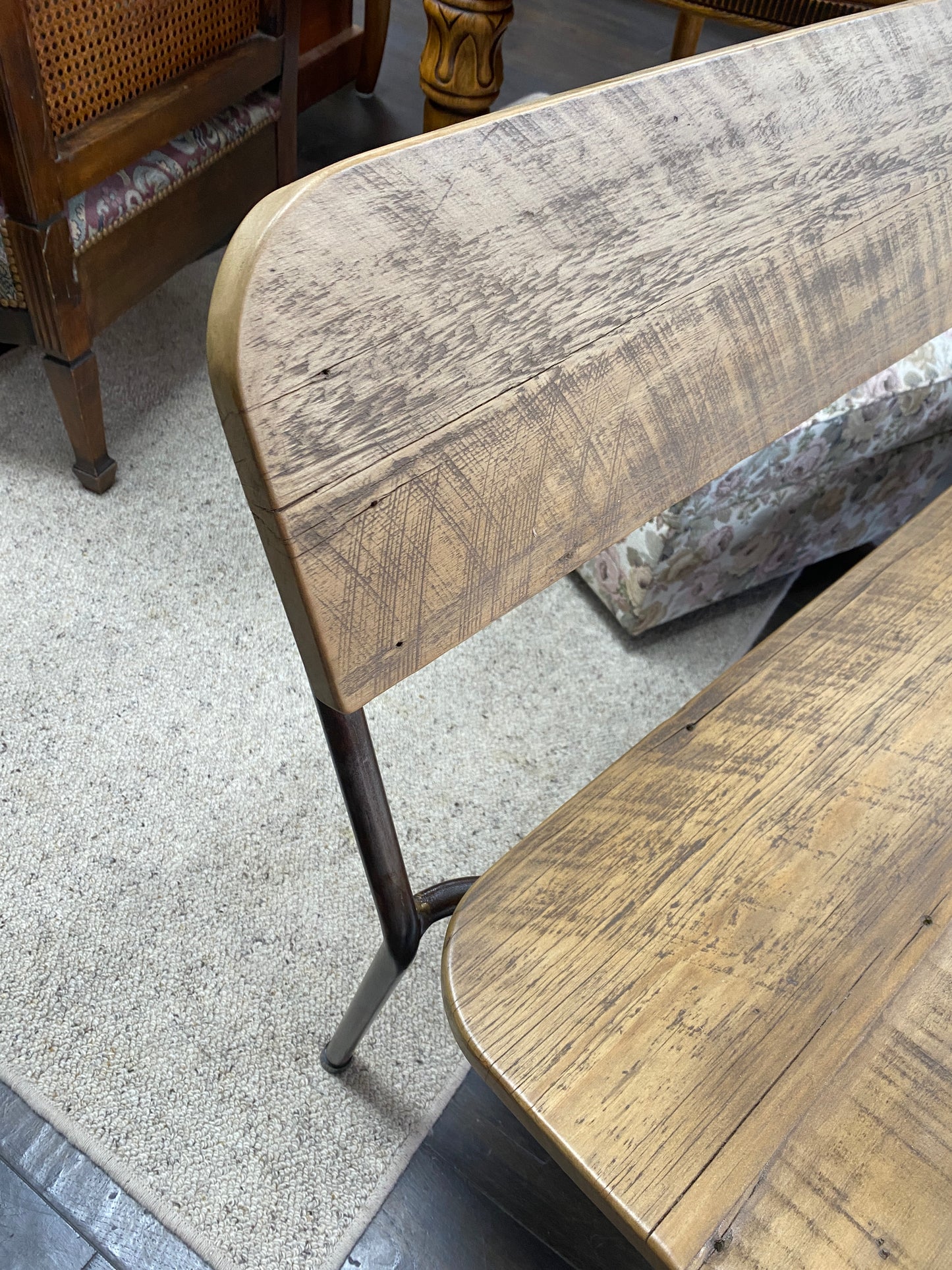Reclaimed Rimu & Steel Bench - Riverhead