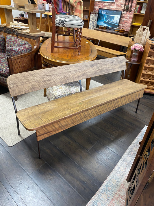 Reclaimed Rimu & Steel Bench - Riverhead