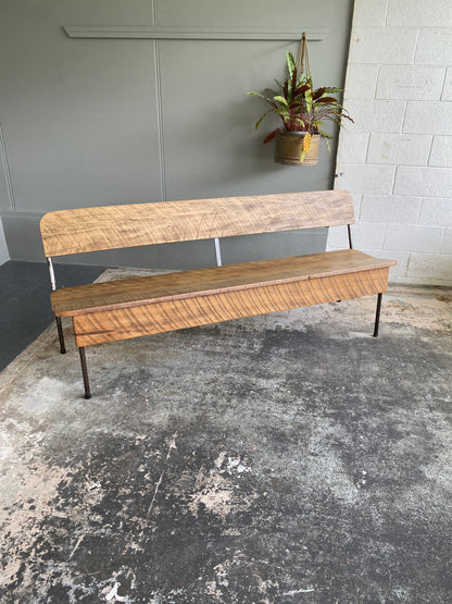 Reclaimed Rimu & Steel Bench - Riverhead