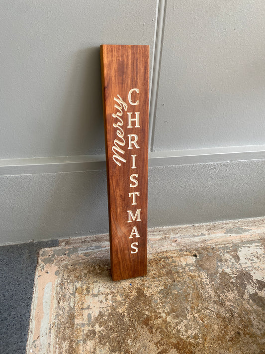Reclaimed 'Merry Christmas' Porch Sign - Dark