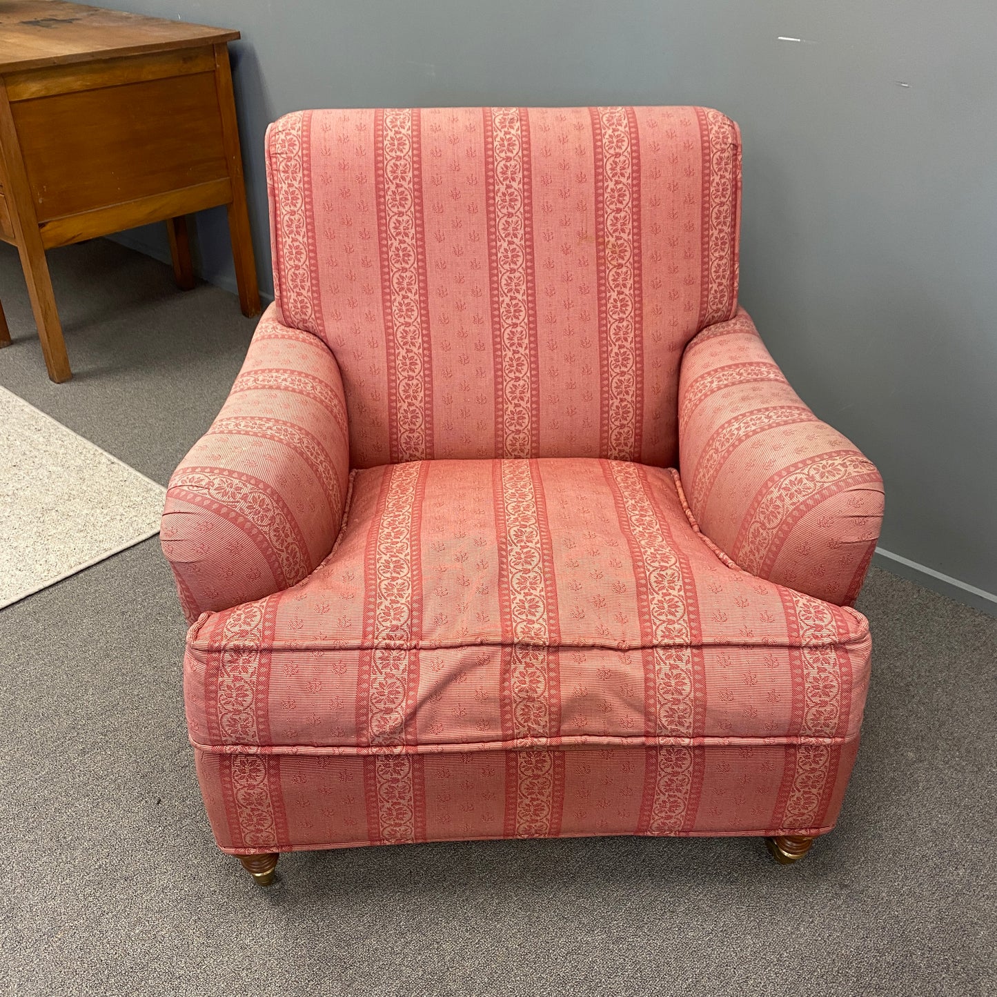 Regency Style Living Room/Reading Chair with brass castors