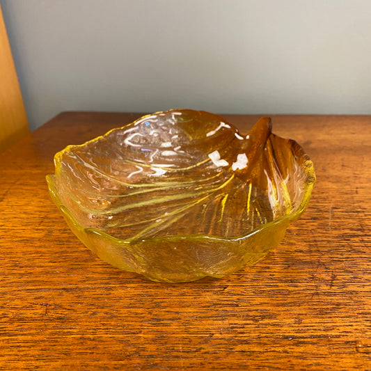 Retro Amber Glass Dish