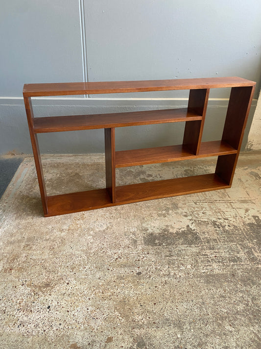Retro Mahogany Low Bookshelf