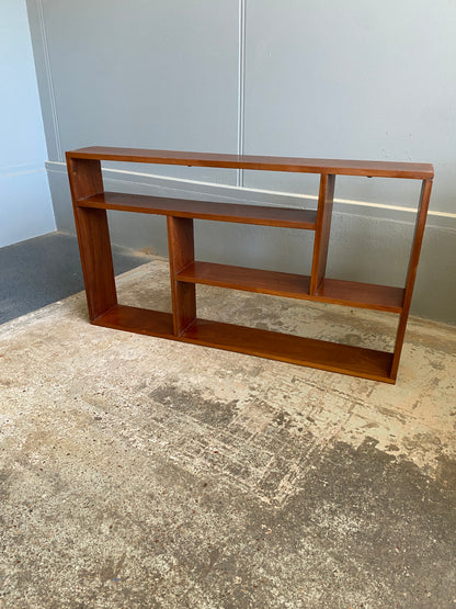 Retro Mahogany Low Bookshelf