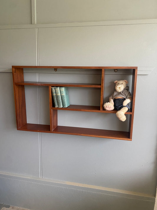Retro Mahogany Wall Bookshelf