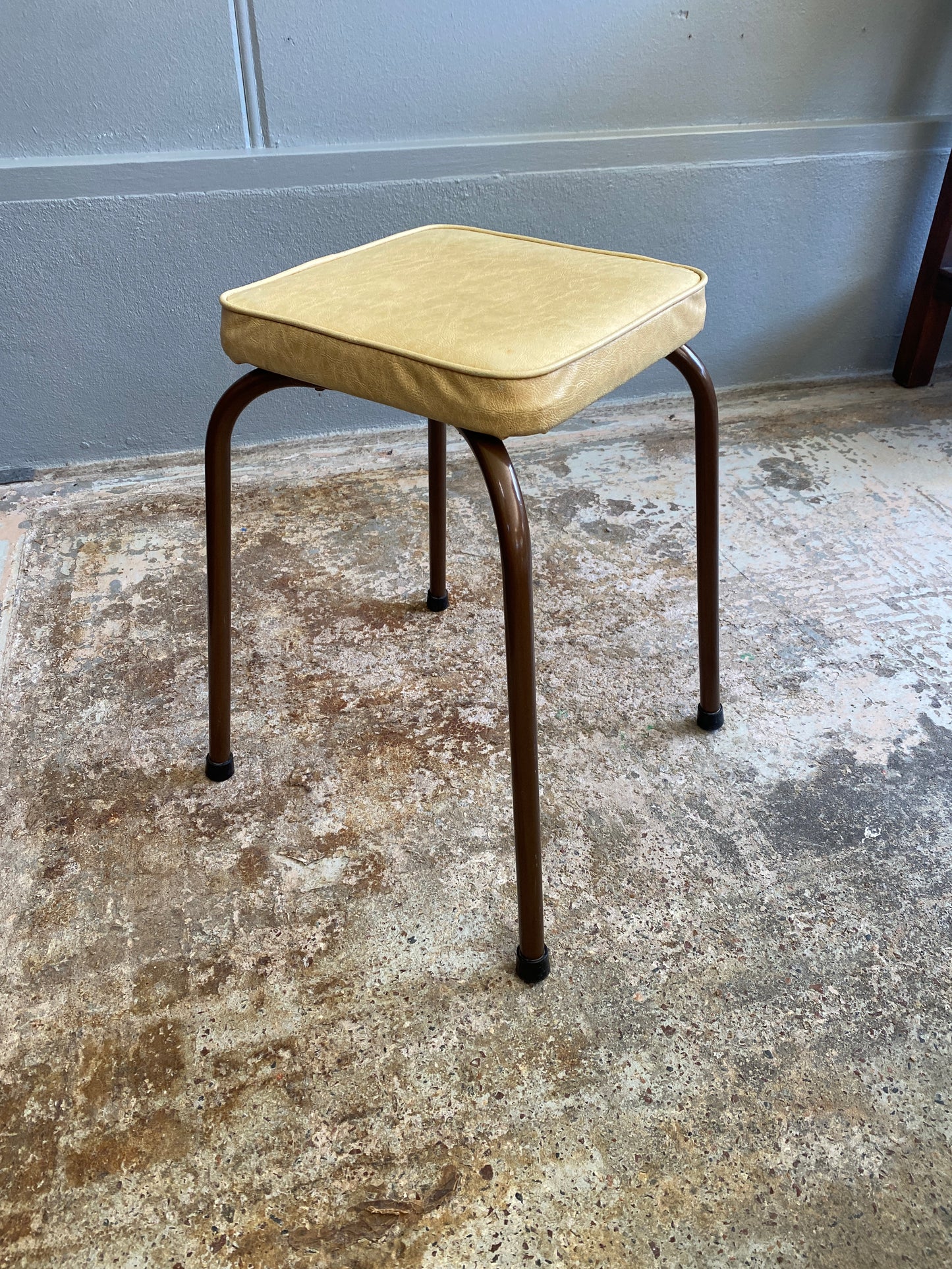 Retro Metal & Vinyl Kitchen Stool