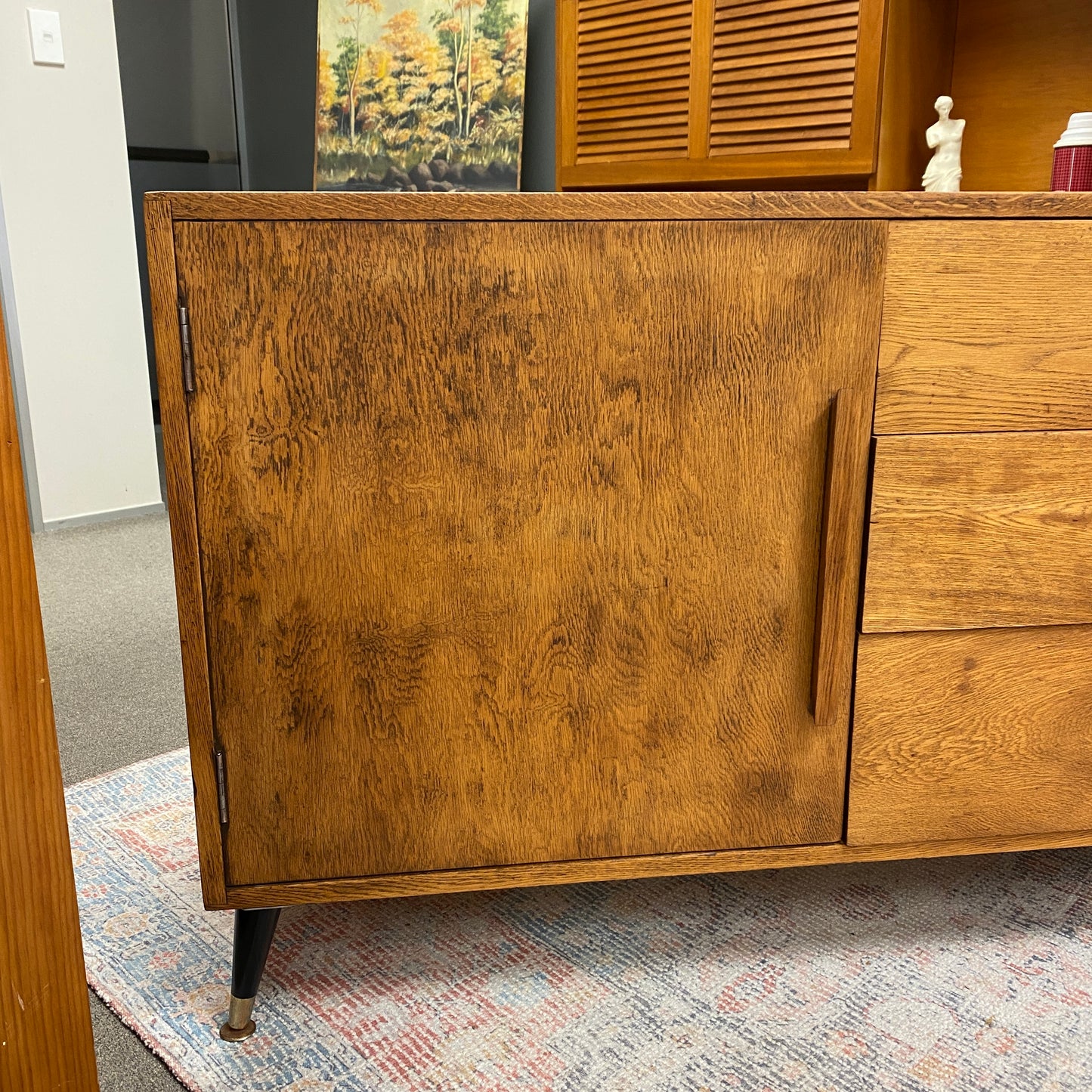 Retro Rustic Solid Oak Side Cabinet