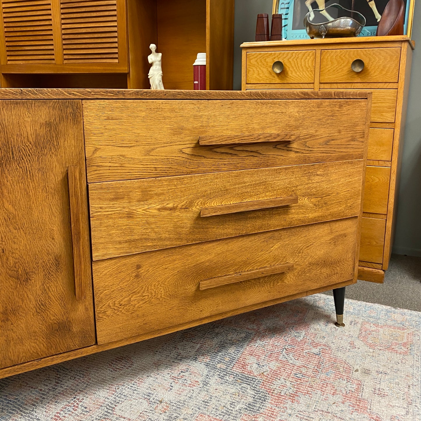 Retro Rustic Solid Oak Side Cabinet