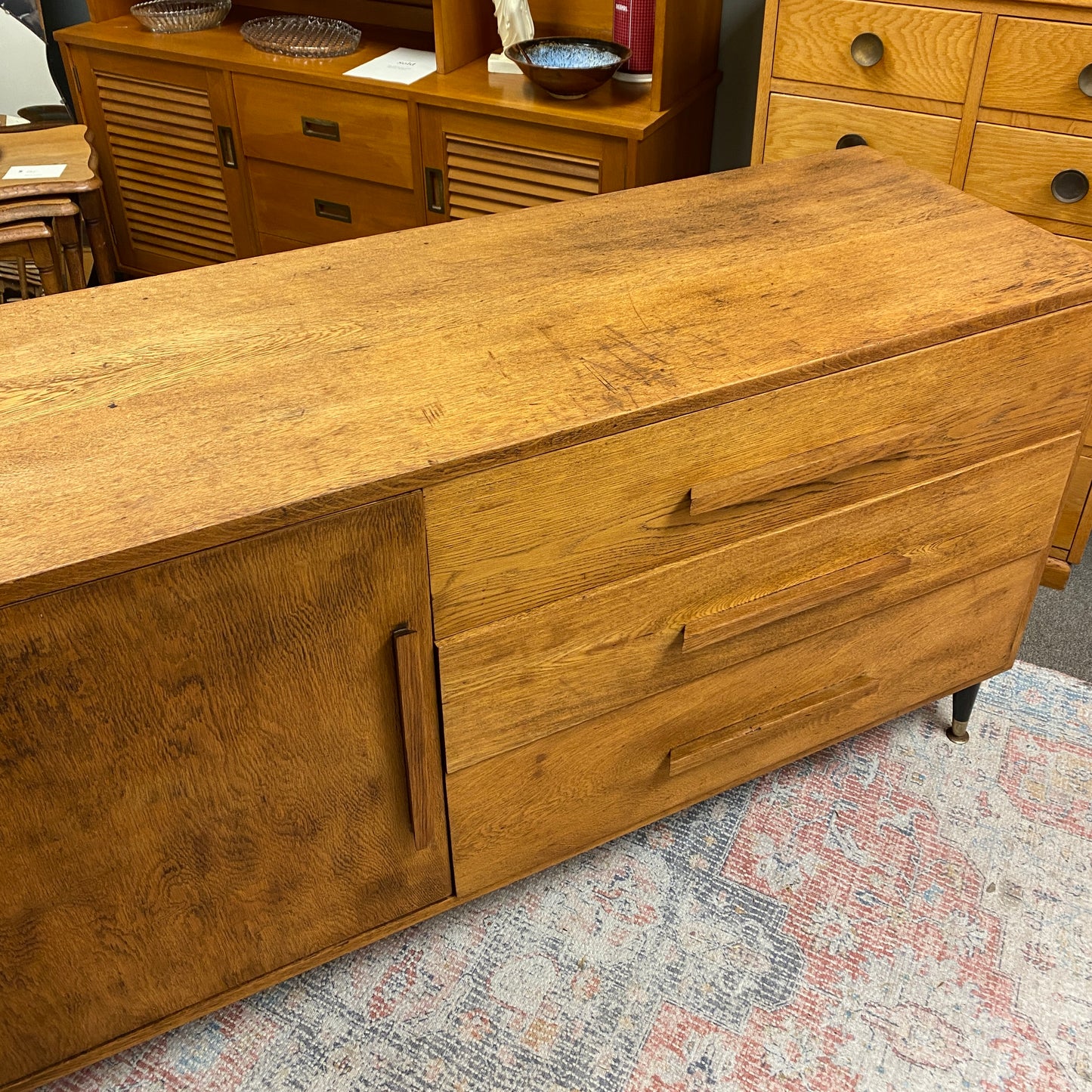 Retro Rustic Solid Oak Side Cabinet