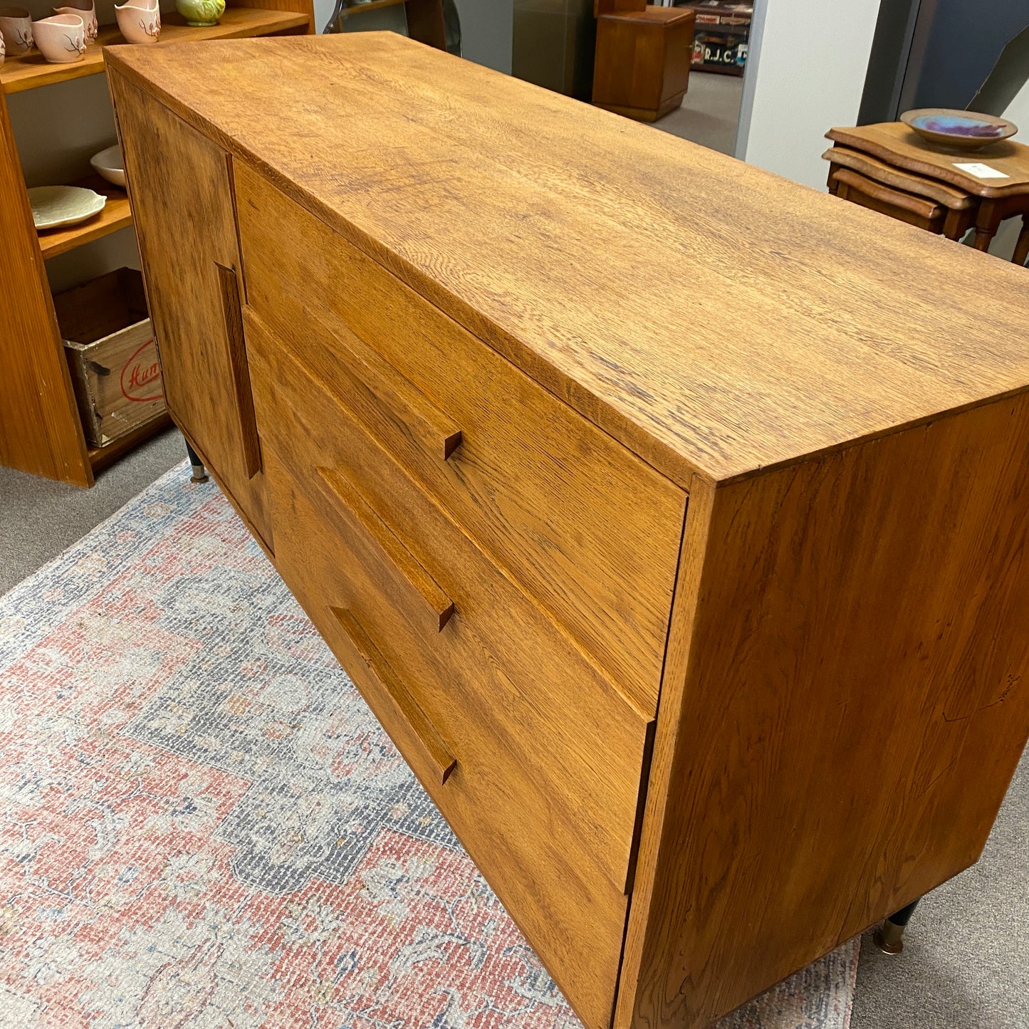 Retro Rustic Solid Oak Side Cabinet