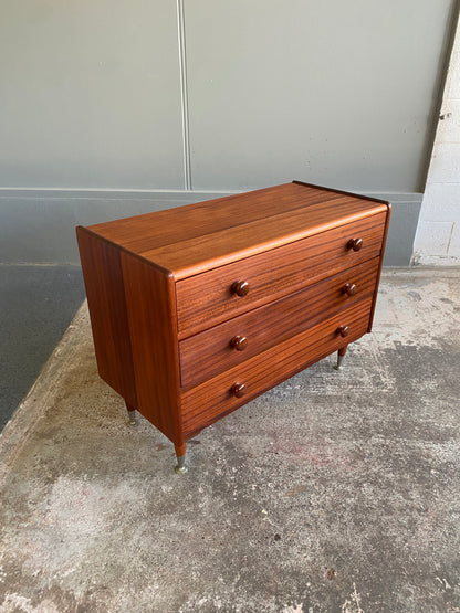 Retro Solid Mahogany 3 Drawer Dresser