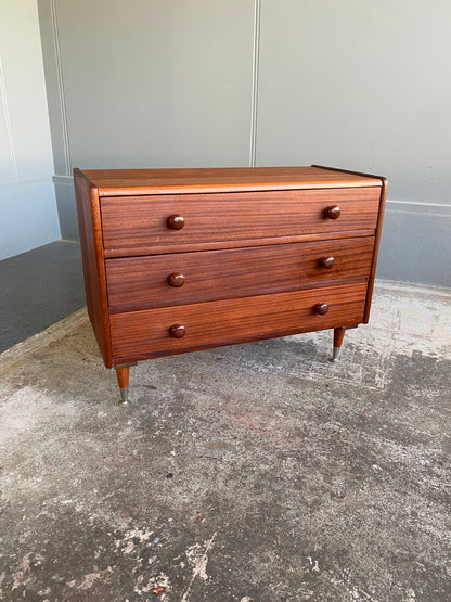 Retro Solid Mahogany 3 Drawer Dresser