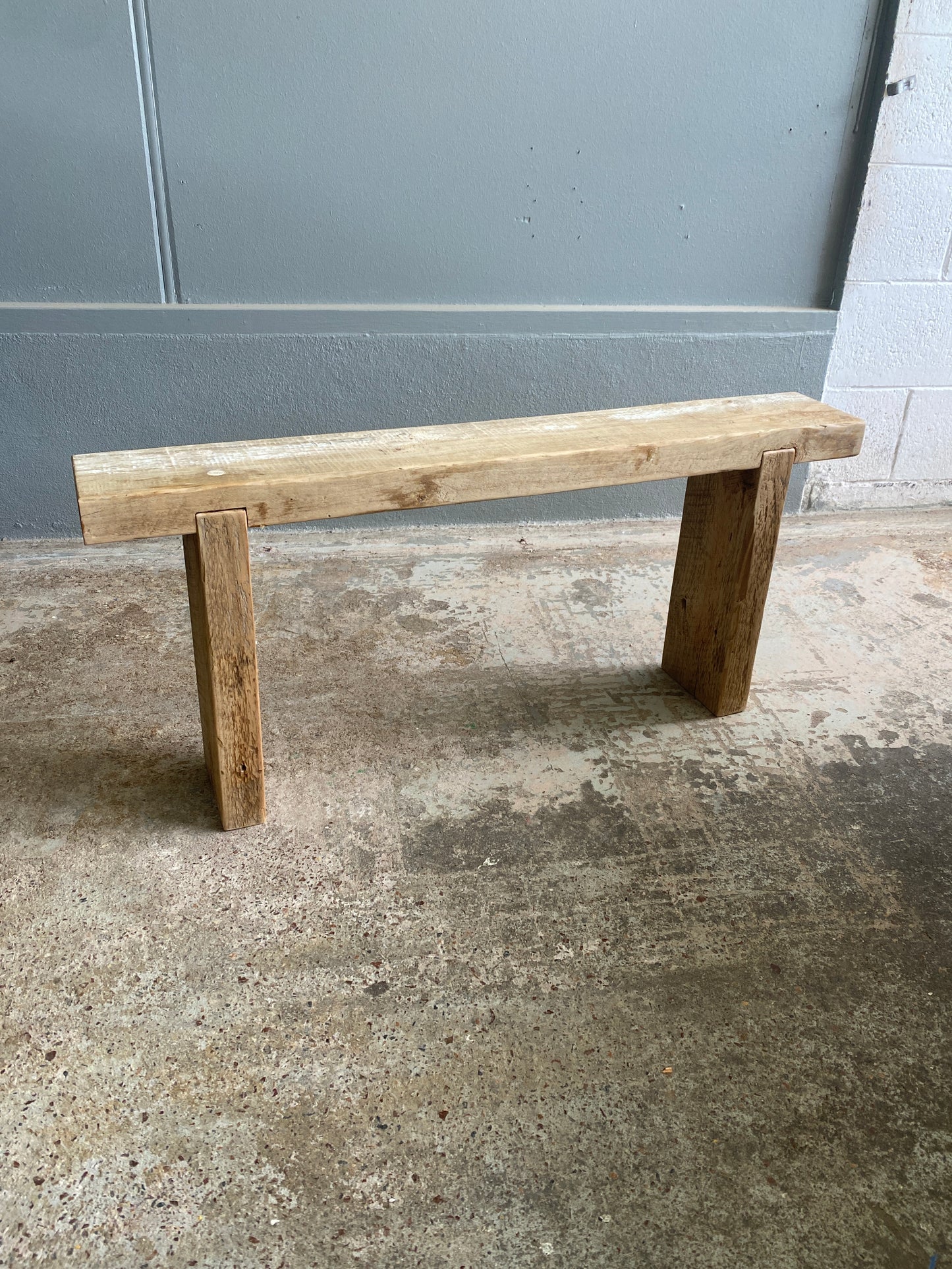 Rustic Reclaimed Pine Hall Bench - Light