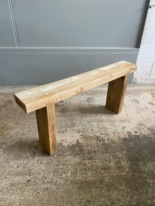 Rustic Reclaimed Pine Hall Bench - Light