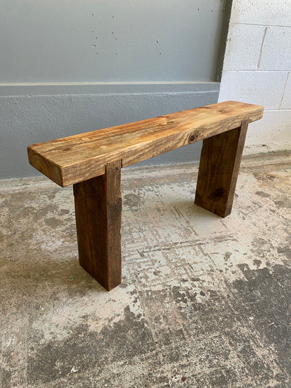Rustic Reclaimed Pine Hall Bench
