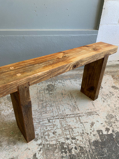 Rustic Reclaimed Pine Hall Bench