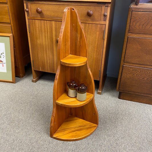 Scratch Built Rimu Corner Shelving