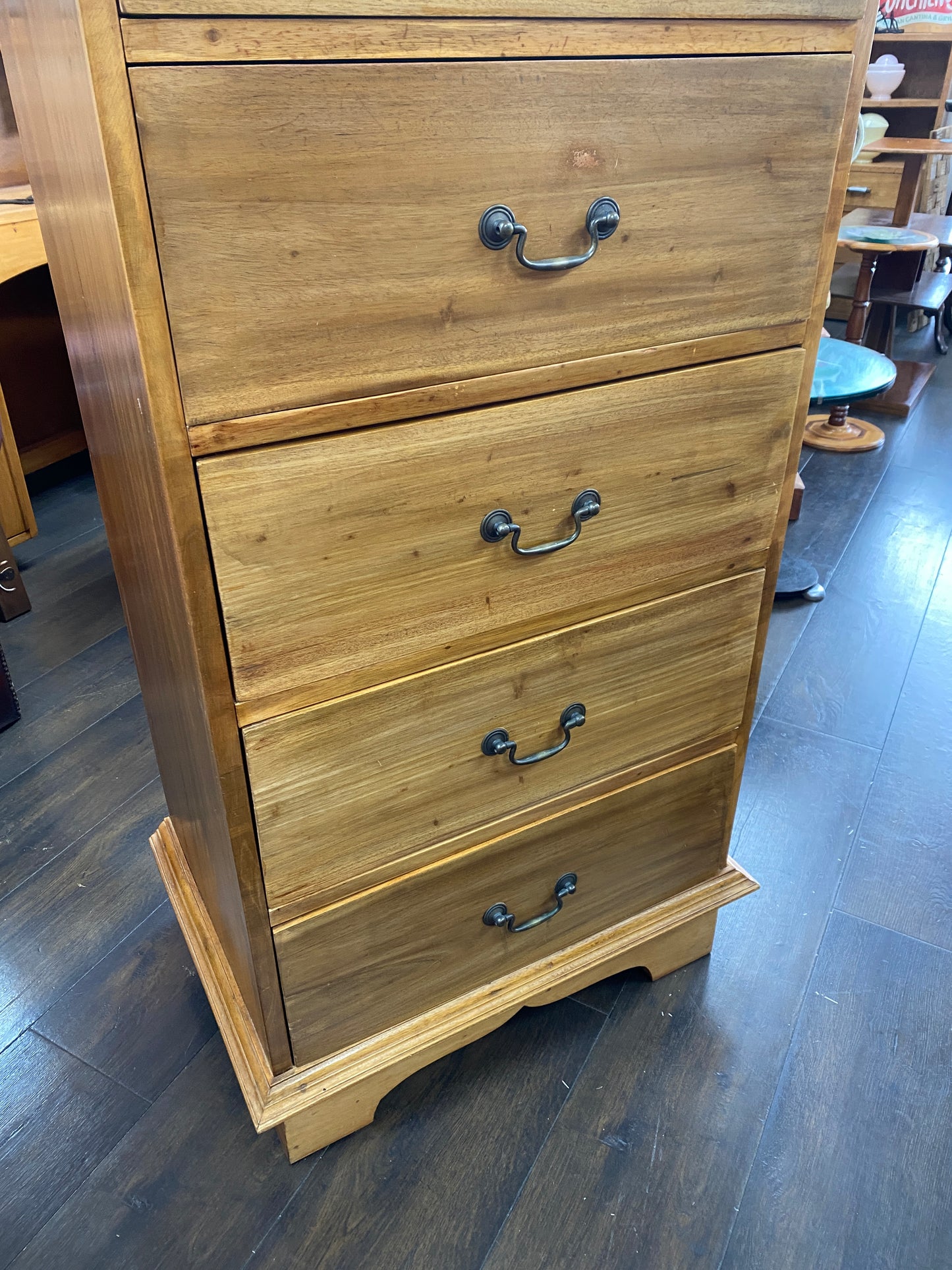 Solid Acacia Wood Colonial Style Tallboy