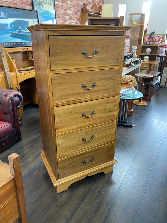 Solid Acacia Wood Colonial Style Tallboy