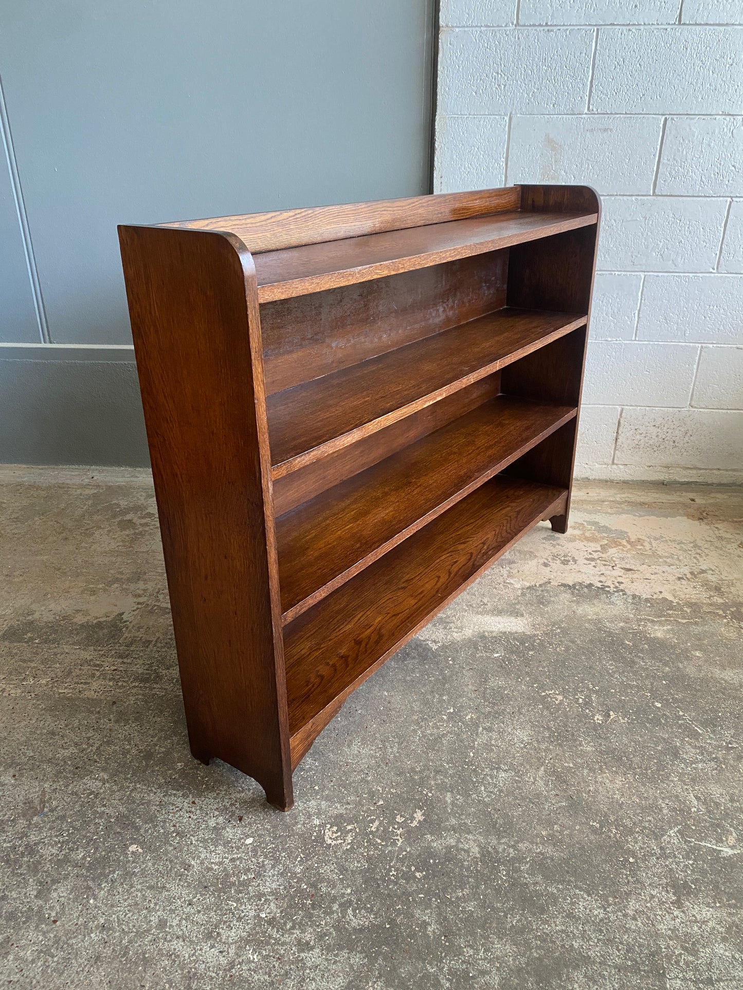 Early 20th C Solid Oak Bookcase by Collie's of Wellington