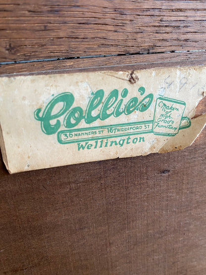 Early 20th C Solid Oak Bookcase by Collie's of Wellington