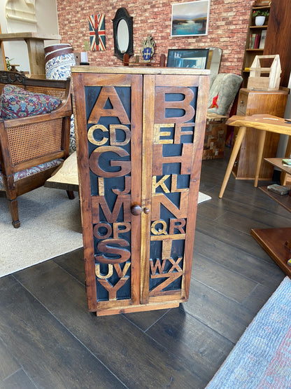 Solid Teak Alphabet Nursery Bookcase