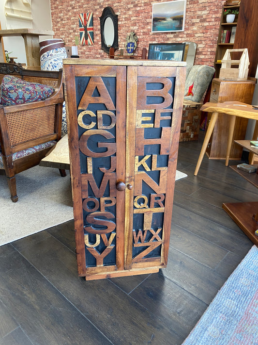 Solid Teak Alphabet Nursery Bookcase