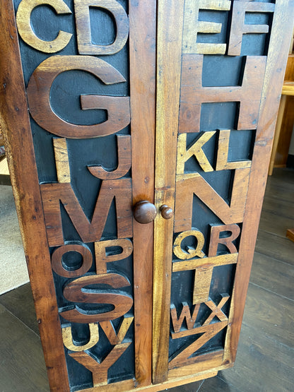 Solid Teak Alphabet Nursery Bookcase