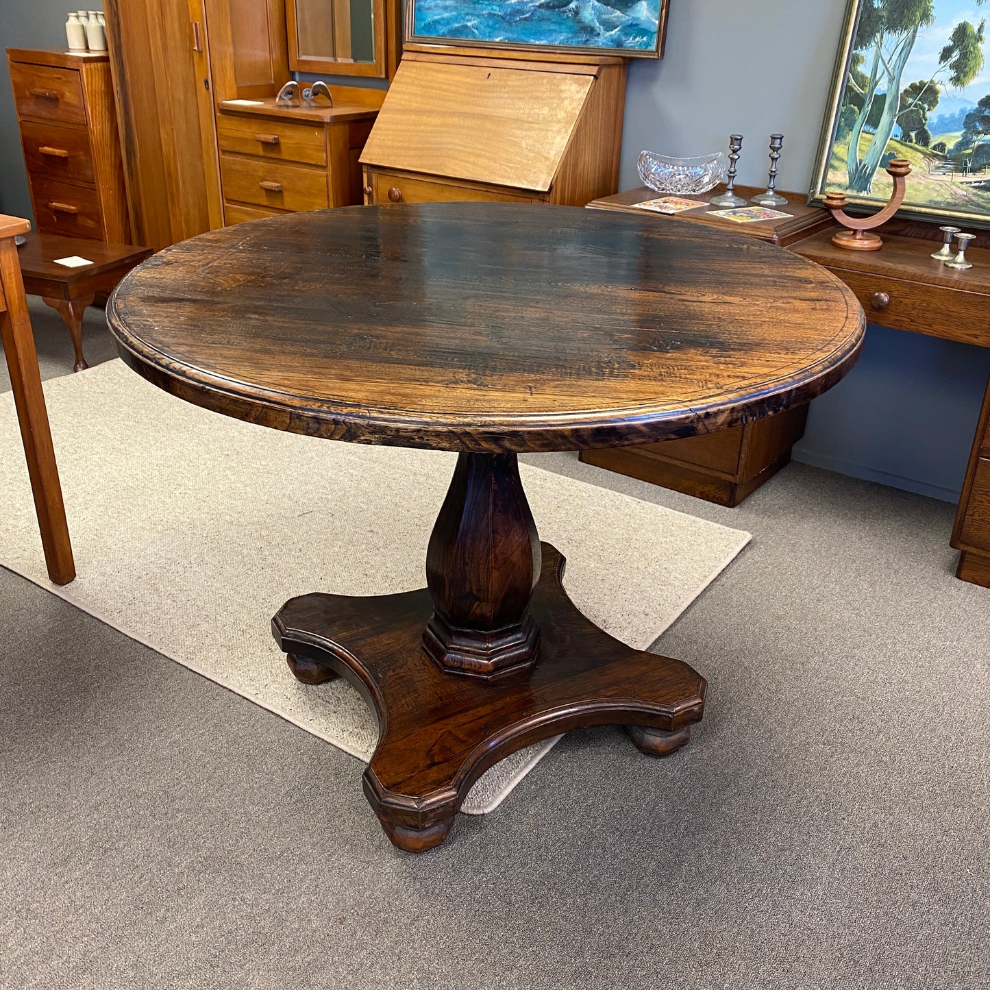 Solid Wooden Pedestal Table