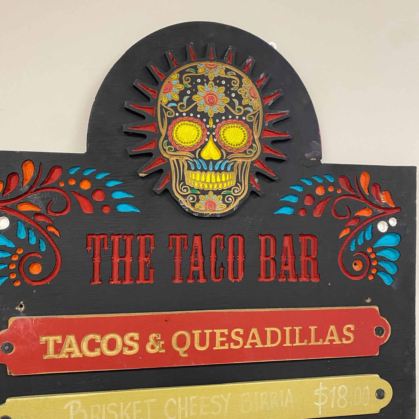 The Taco Bar - Menu Board Restaurant Sign