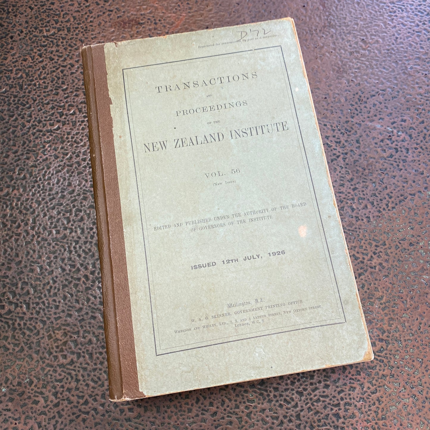 Transactions and Proceedings of the New Zealand Institute Vo. 56 - 1926