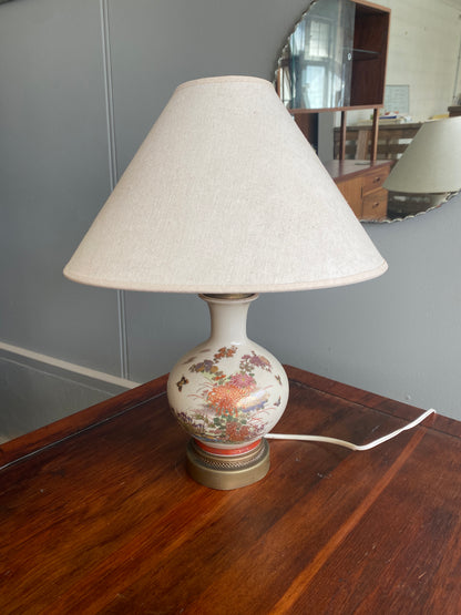 Vintage Japanese Satsuma-style Lamp
