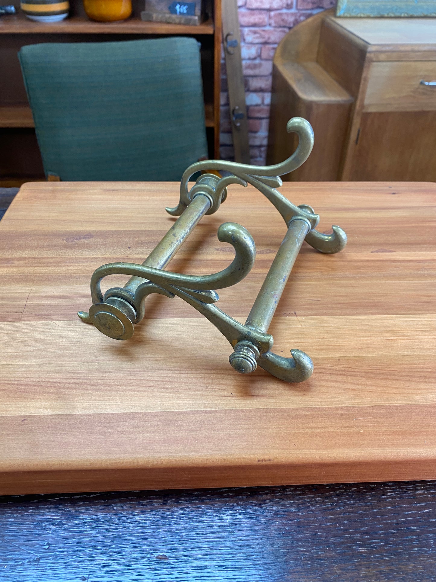 Victorian Brass Converted Double Coat Hook