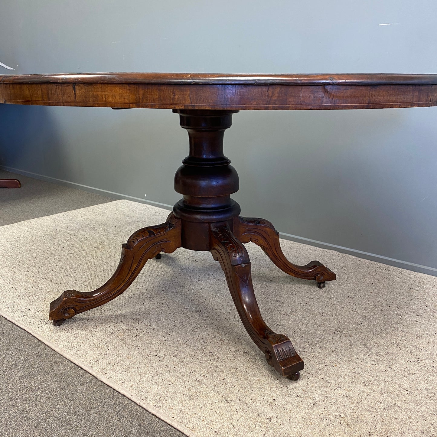 Victorian Inlaid Mahogany Loo Table (Tilts)