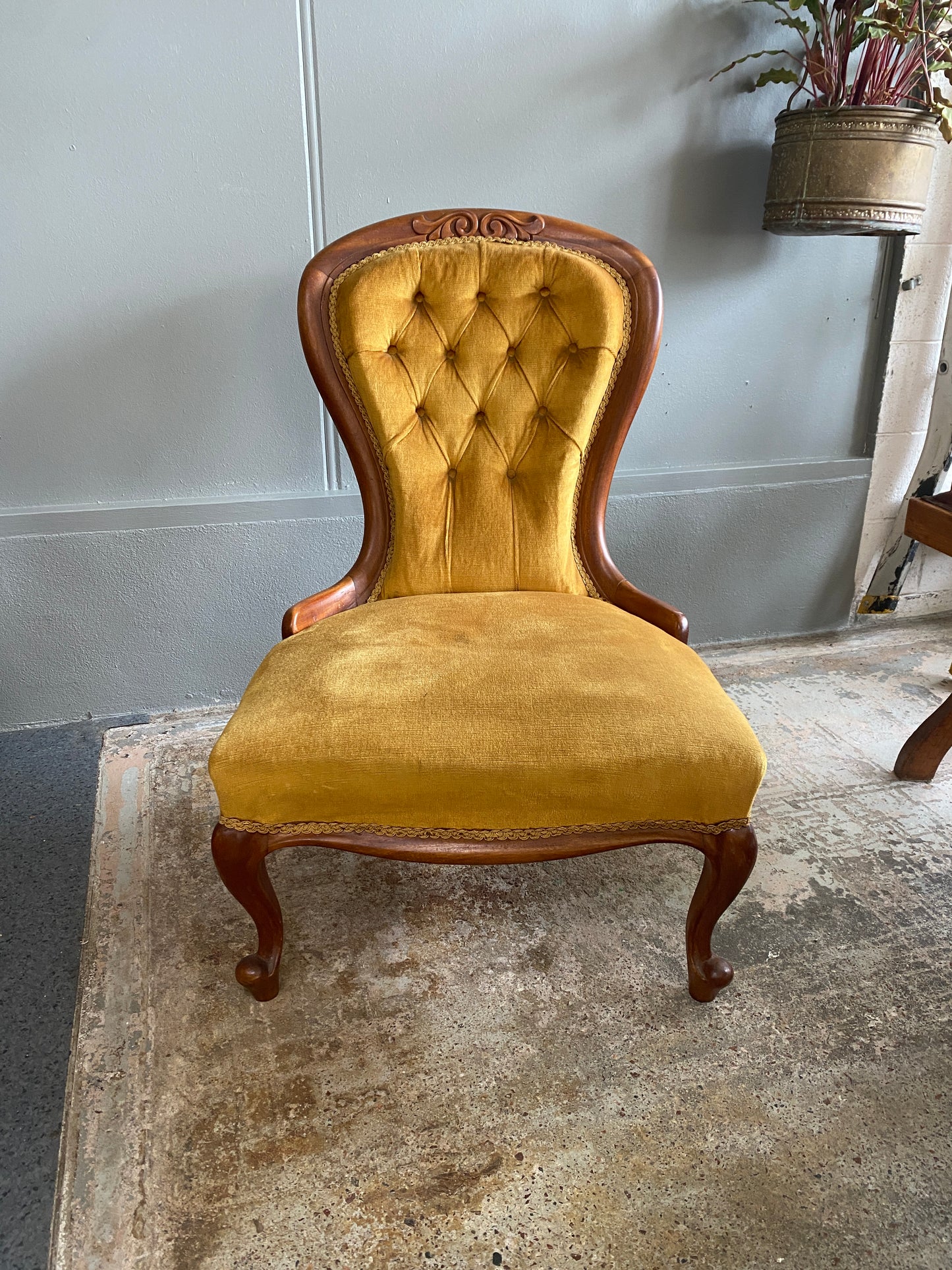 Victorian Kauri Nursing/Ladies Chair - Mustard